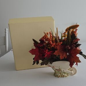 Lenox Bountiful Harvest Centerpiece Wheel Cart With Box